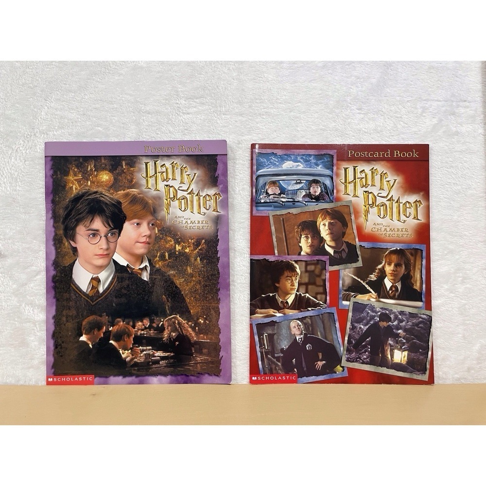 Harry Potter Chamber of Secrets Poster & Postcard Books Lot 2002 Scholastic